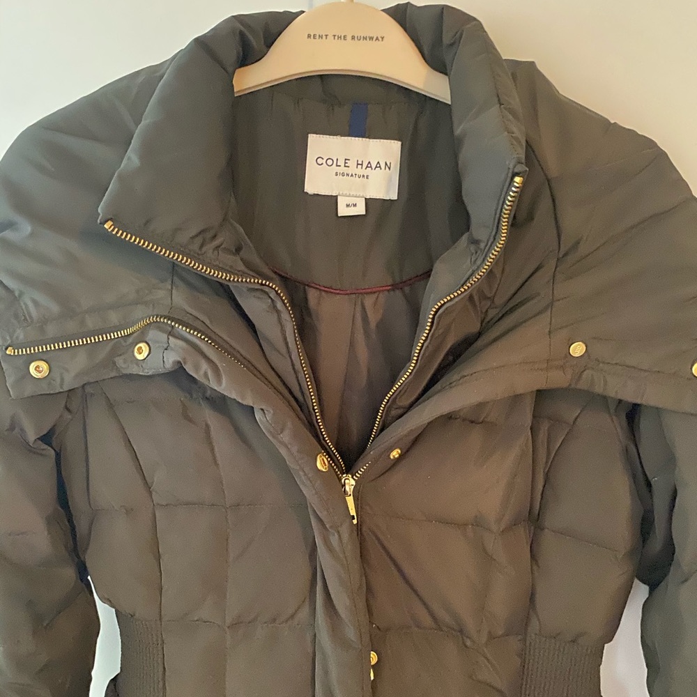 Olive green down jacket